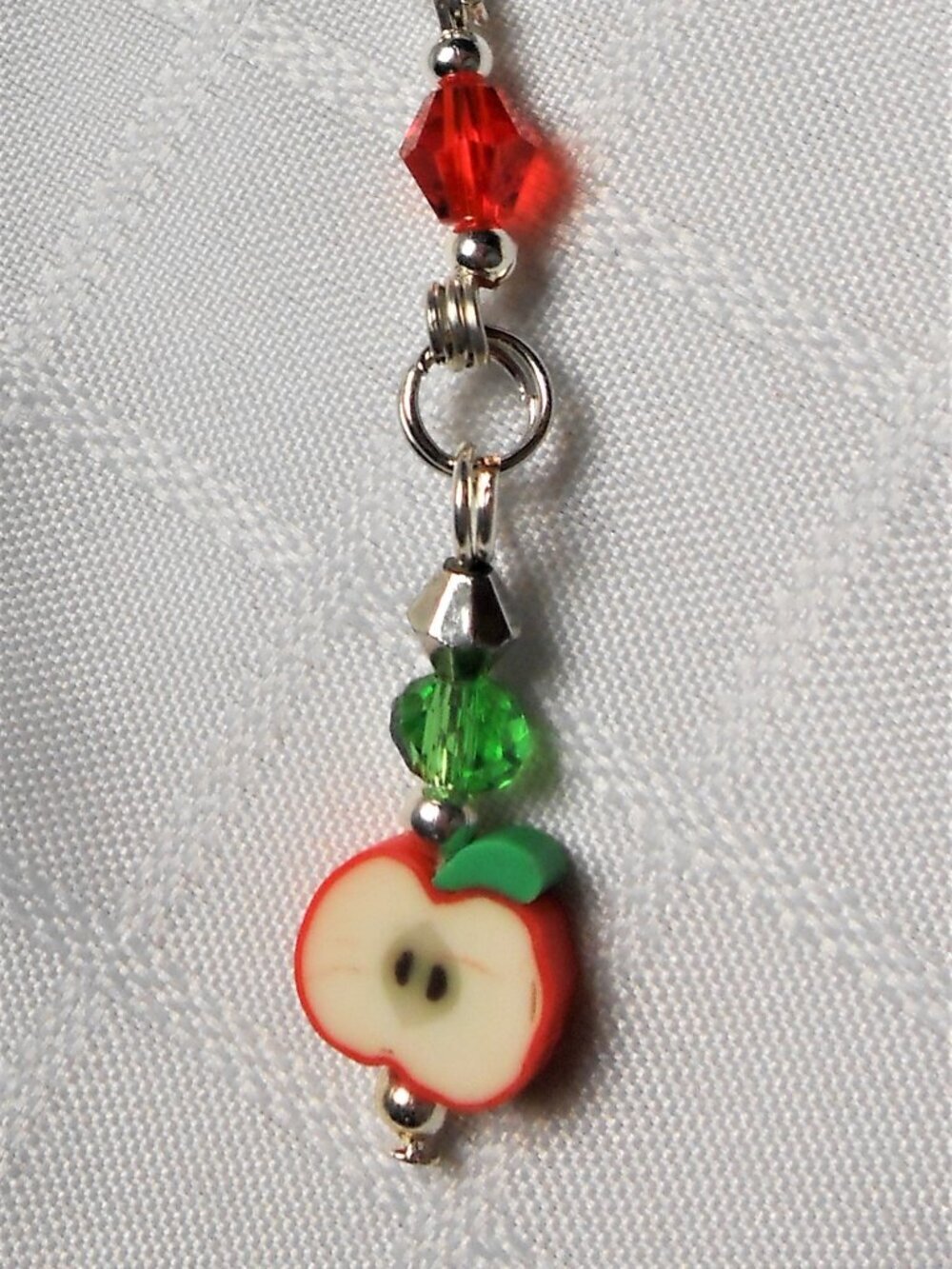 No 9 Handmade keyring with a cute apple